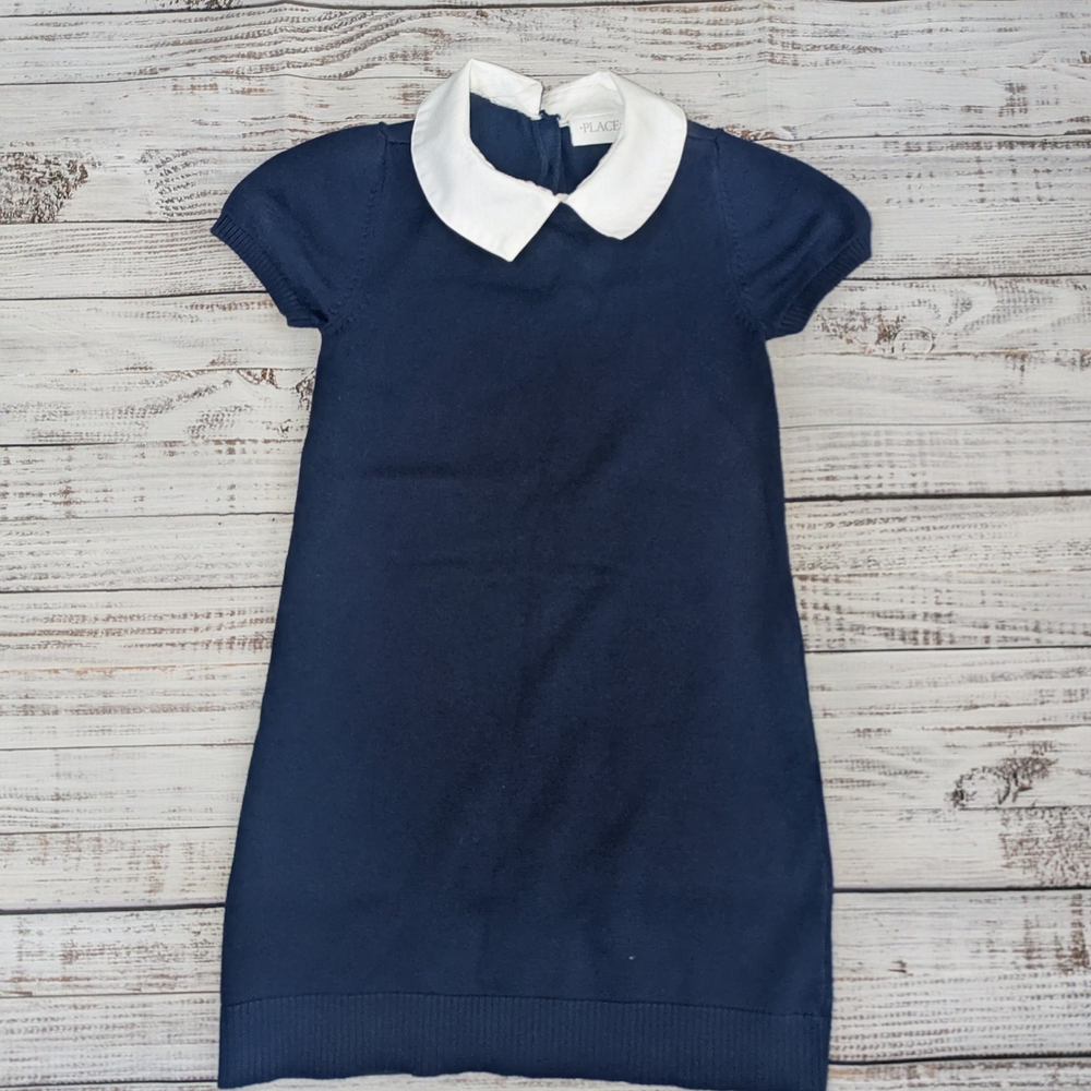 Place Navy and White Casual Kids Dress